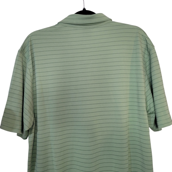 Nike men dunning golf short sleeved green striped polo size large - Picture 5 of 10